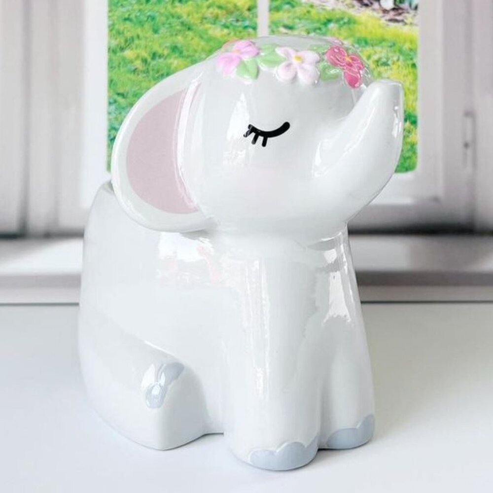 Happy Elephant ceramic planter jar, Charmed Aroma